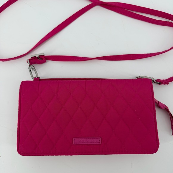 Vera Bradley Handbags - Vera Bradley All in One‎ Quilted Wallet Crossbody Bag Pink Zip Around Strap